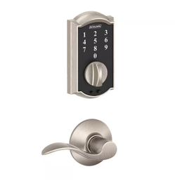 Camelot Satin Nickel Touch Electronic Keypad Door Lock Deadbolt and Accent Handle