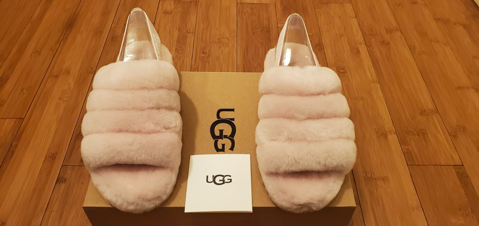 UGG Slides fluff size 7 and 8 for women .