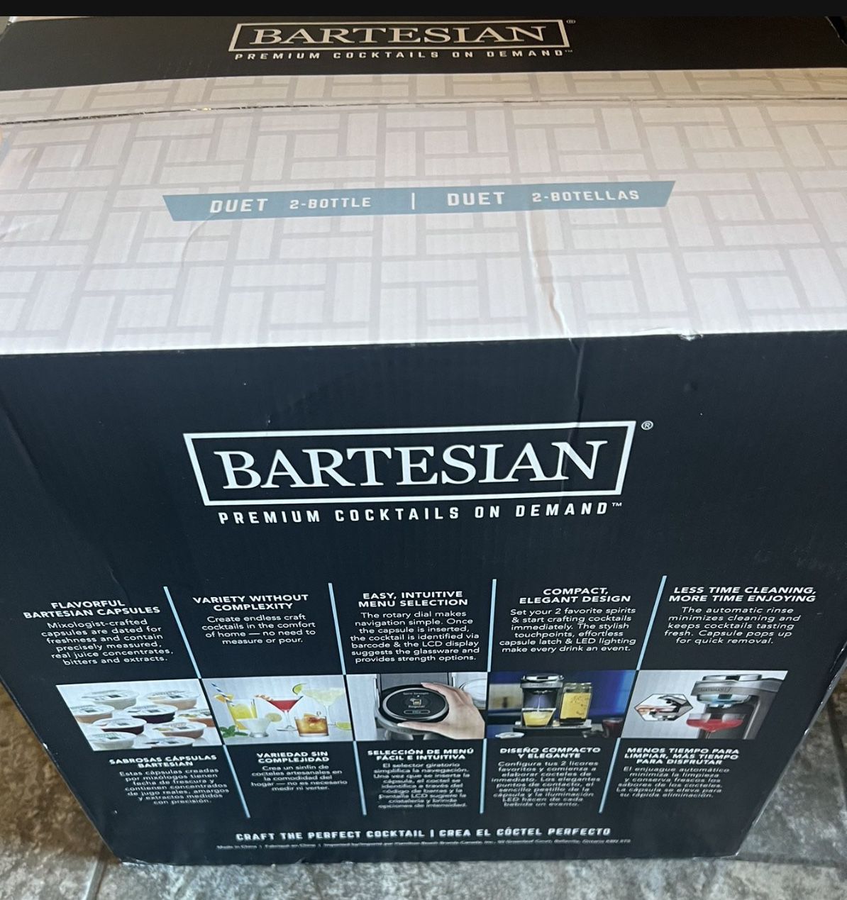 Bartesian Duet Cocktail Machine, 2 Glass Spirit Bottles, for Sale in