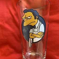 Simpsons Moe Drinking Glass, Heavy and Great Condition!