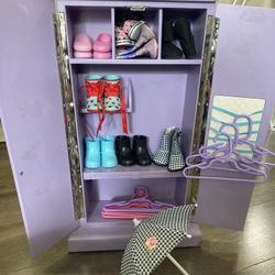 American Girl Doll Dresser + Sofa Bed + Accessories