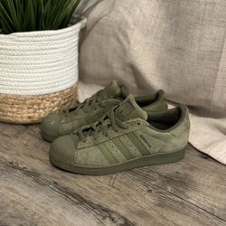 Olive Green Adidas Shell Toes
