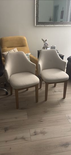 Kinston Curved Back Upholstered Dining Chair Linen - Threshold™: Polyester, Rubberwood Legs, Spot Cl