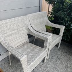 Two Patio Chairs Grey