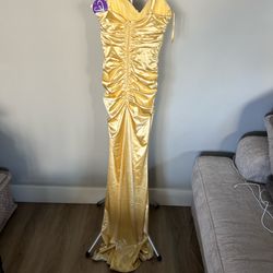 Windsor Golden Satin Dress Size S NWT