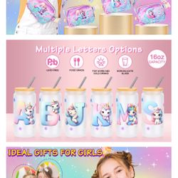 Unicorn Gift For Girl initial A