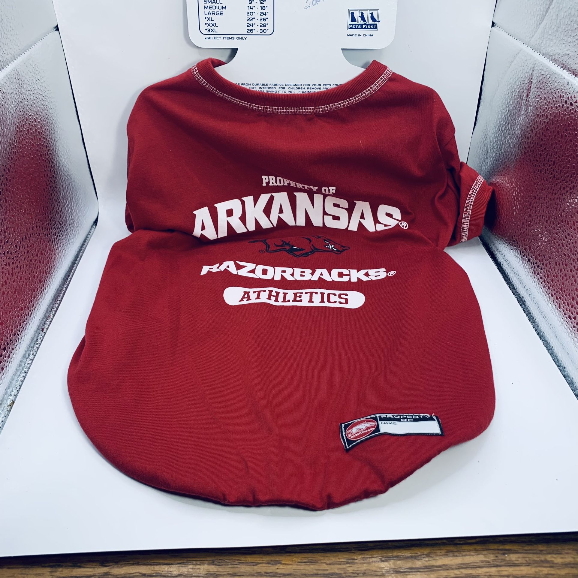Razorback Doggy Tshirt New NCAA Large New