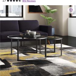 Dine Table 5 Piece/glass An Steel Coffee Round Tables 