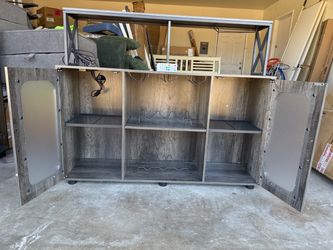 Bar Cabinet with Wine Rack and Glass Holder