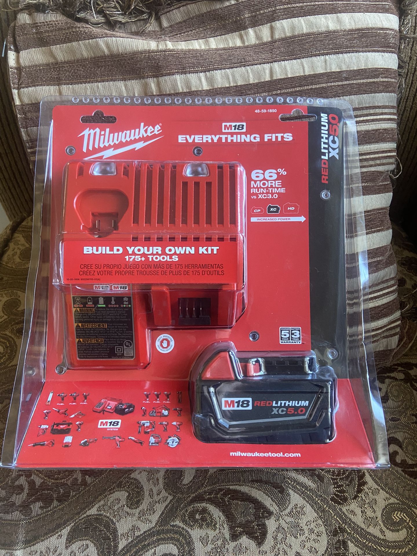 Milwaukee M-18 5.0 Battery And Charger