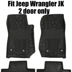 All Weather Floor Mats Liners Fit 2014 - 18 Jeep Wrangler Jk, JKU 