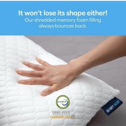 Sidney Sleep Bed Pillow for Side and Back Sleepers-Adjustable Filling-Memory Foam Pillow