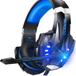 Brand New     BENGOO G9000 Stereo Gaming Headset for PS4 PC Xbox One PS5 Controller, Noise Cancelling Over Ear Headphones with Mic, LED Light, 7.1 Sur