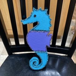 Hand Painted Seahorse Wall Decor