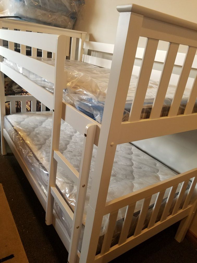 Twin solid wood bunkbed frame, bunk bed, SAME DAY DELIVERY