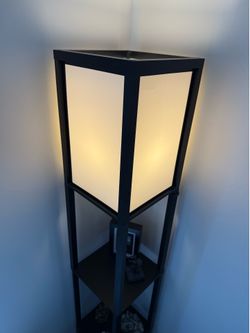 Black Floor lamp with shelves