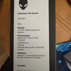 Brand New Alienware 16X Aurora Gaming Laptop