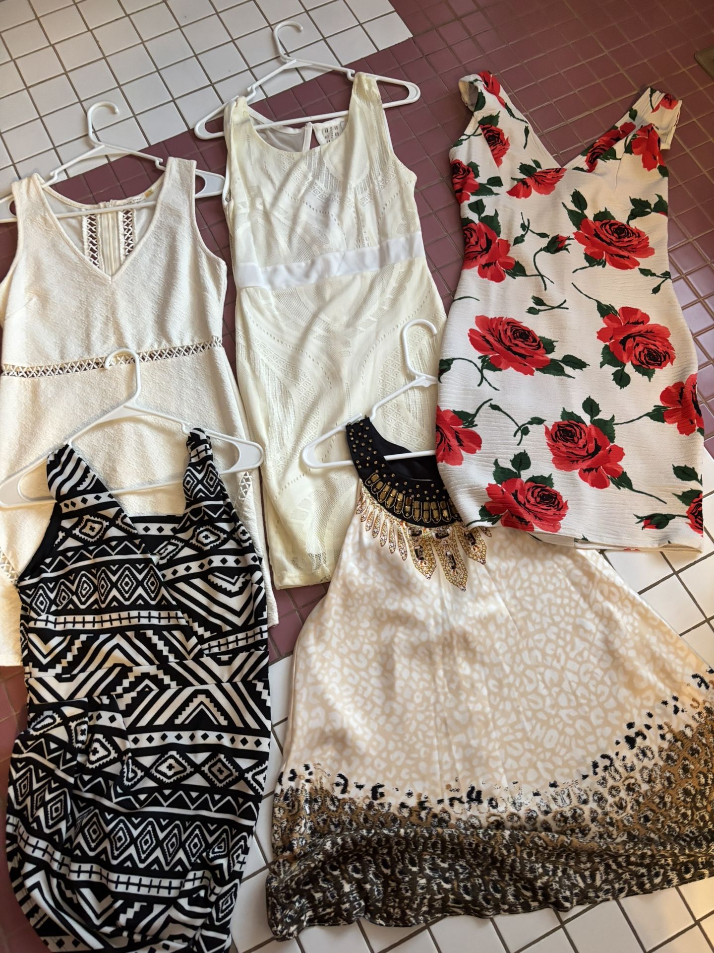 White Light Brown Dresses