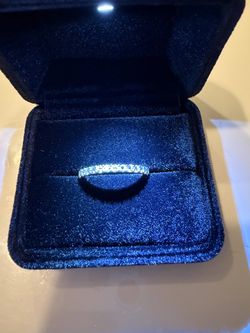 Sterling silver moissanite eternity ring