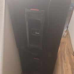 woofer speakers     18.  2 Pair with amplifier. QSC 