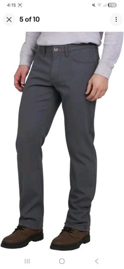 Weatherproof Men's Regular Fit Fleece Lined Stretch Canvas Pants , Blue, 38x30