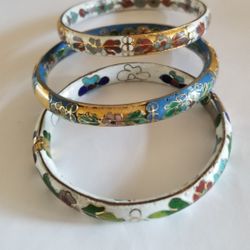 3 Cloisonne Bracelets 
