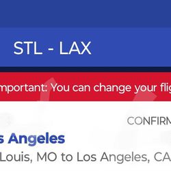 SW Air Ticket STL to LAX or Travel Voucher 