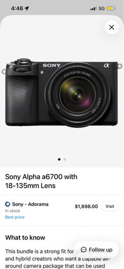 Sony A6700 with 18-135mm Lens