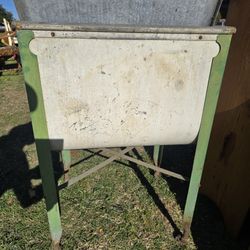 antique galvanized metal wash tub