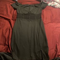 Black dress with mesh in middle