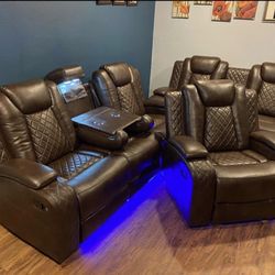 BRAND NEW! BROWN LEATHER SOFA RECLINING SET SAME DAY DELIVERY