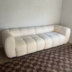 White Boucle Couch Brand New