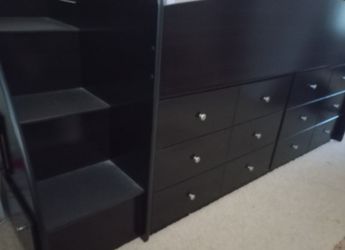 KID'S Twin Size LOFT/BUNK BED w/ Dressers and Drawer Storage