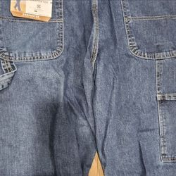 Wrangler Five Star Men’s Carpenter Jeans Stretch Medium Wash Blue Denim NWT