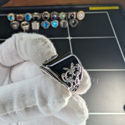 925 Silver Ring With Black Onyx