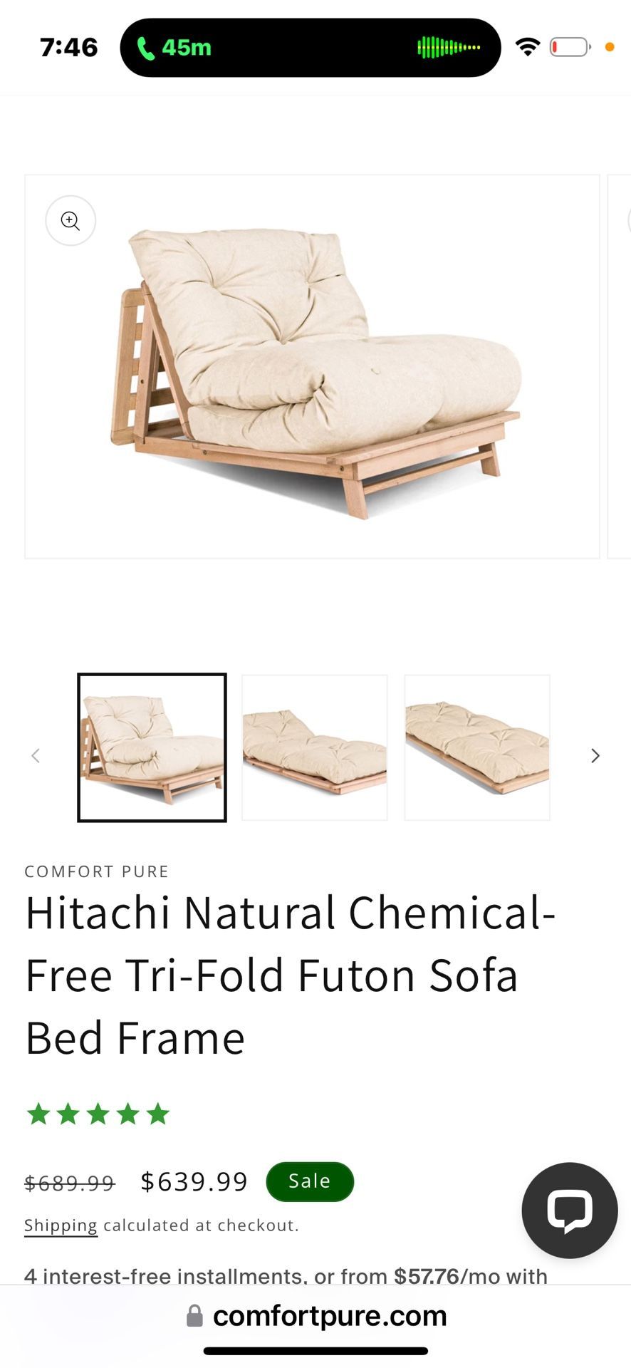 Tri Fold Full/queen Futon Frame- Or Use As Full/queen Platform