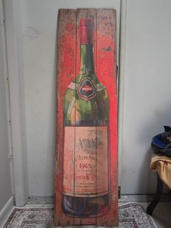 Wooden 5ft wine painting