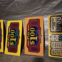 vintage  glass pullouts from slot machines