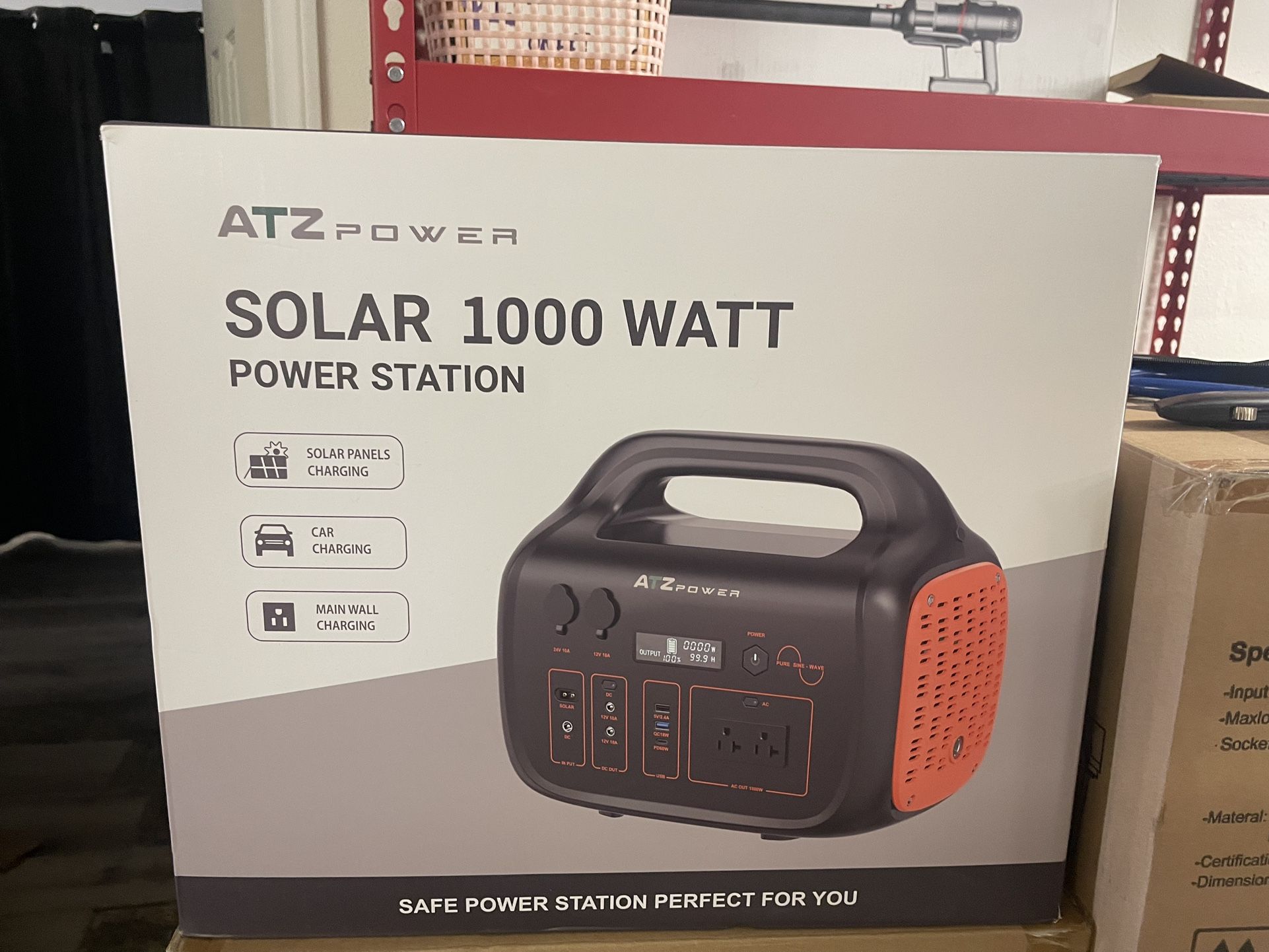 ATZ SK9V ATZ Portable Power Station 1075WH/1000W LiFePo4 Battery with PD60W USB Camping