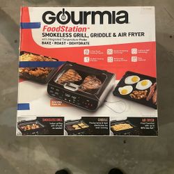Goutmia Food station Smokeless Grill, Griddle, & Air Fryer