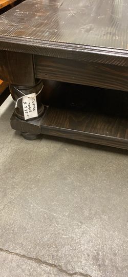Dark Wood Coffee Table with Lower Shelf