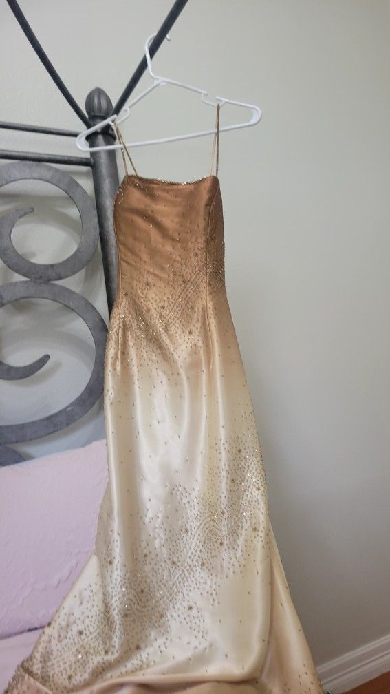 Formal Dress Gold and Copper Size 8
