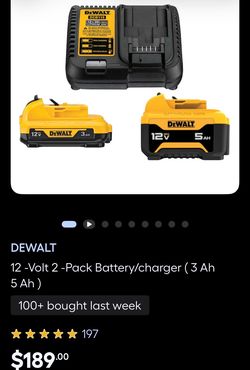 Dewalt 12V Max Starter Kit 5 ah & 3 ah battery & Charger DCB135C