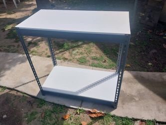 STORAGE RACK 36"L X 18" D.X 36" H IN EXCELLENT HEAVY DUTY CONDITION 