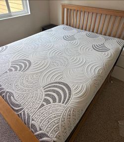Queen Size Bed Frame - With Mattress