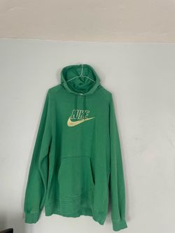 Vintage Y2K NIKE Pullover Hoodie Green Embroidered Gold Swoosh Logo Size XL