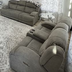 Two power recliner sofas