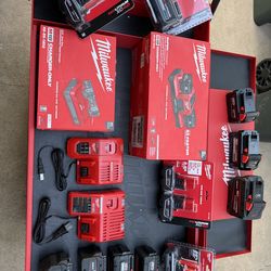 Milwaukee batteries and chargers