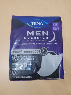TENA Men Overnight Extra Coverage Pads – 30 Count – New Sealed
