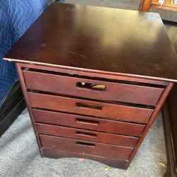 Crate And Barrel 5-drawer Game Cabinet Chess Checkers Backgammon Dominoes Marbles